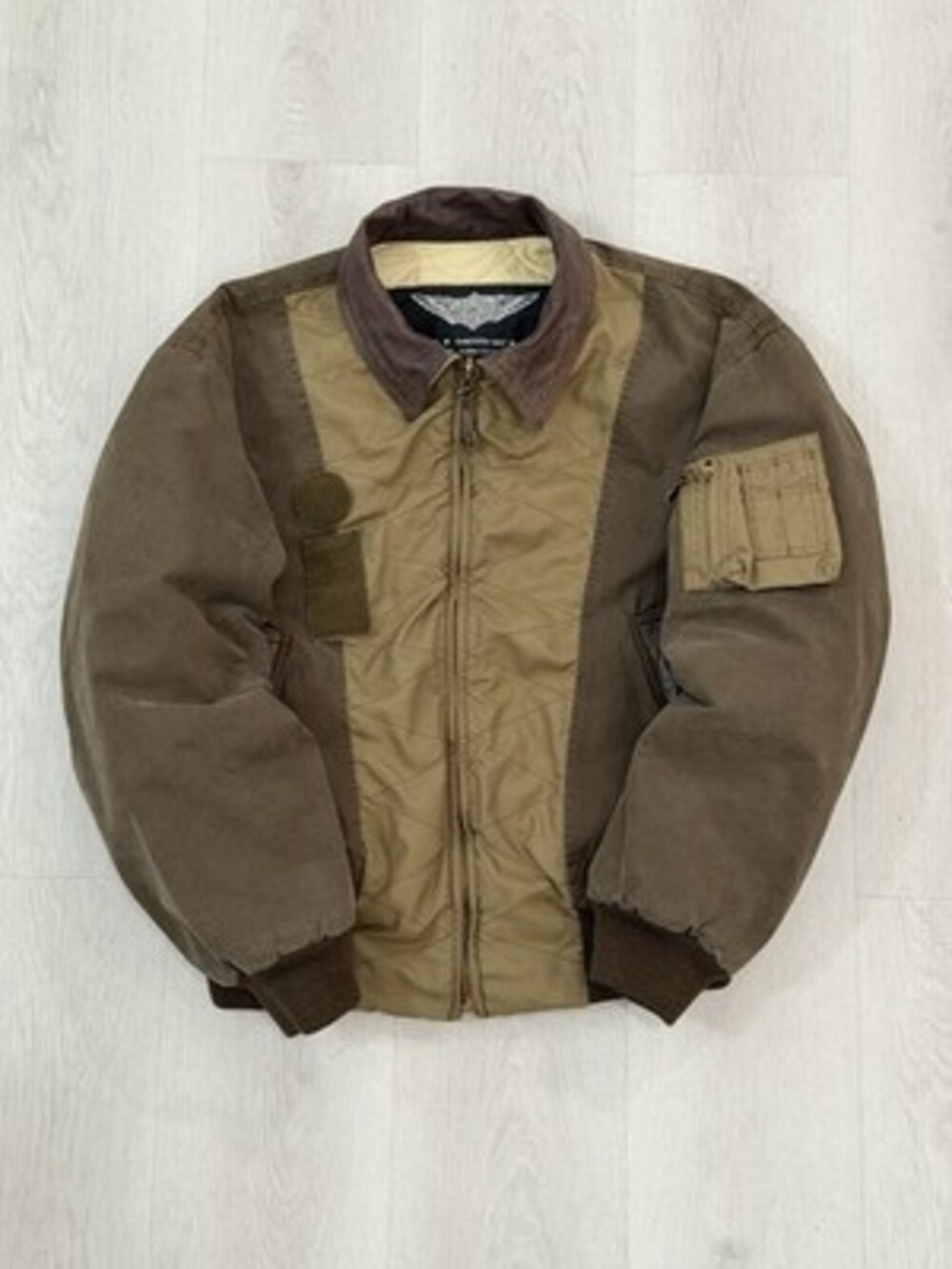 Vintage Diesel Motorcycle Riders Bomber Jacket Leather Collar QuiltedLined Italy